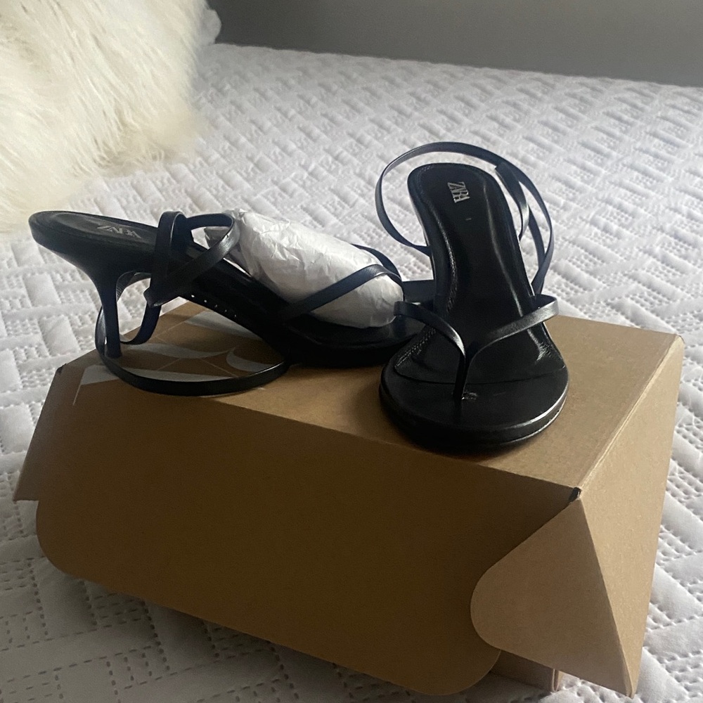 Zara Black Strappy Heels